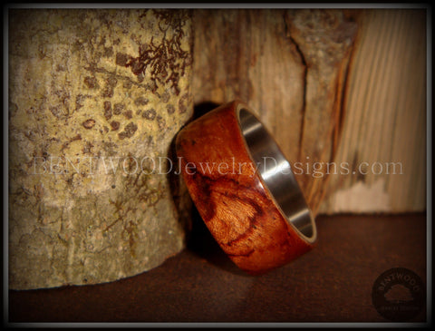 Bentwood Ring - Waterfall Bubinga Wood Ring with Surgical Grade Stainless Steel Comfort Fit Metal Core