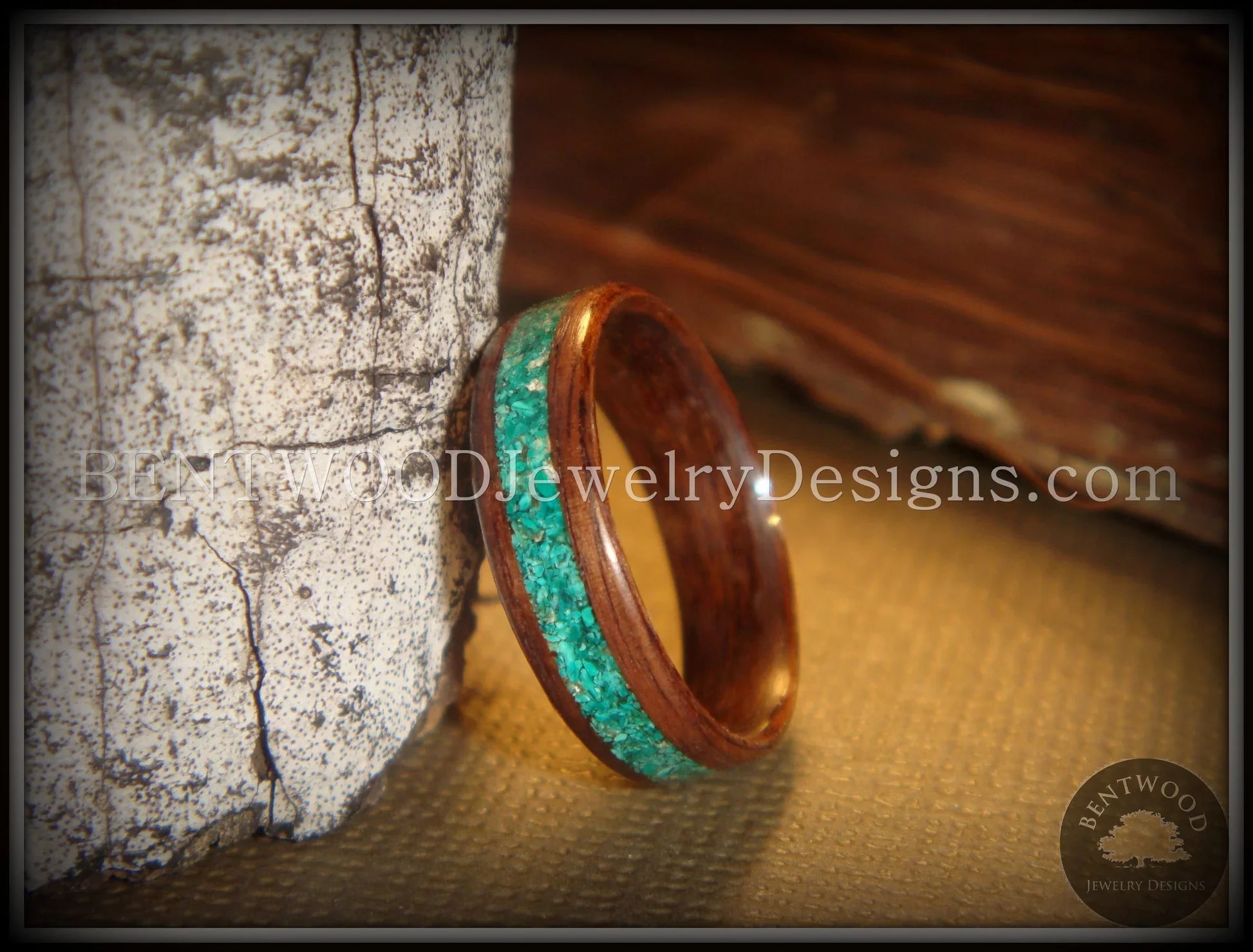 Bentwood Ring - Macassar Ebony Wood Ring with Malachite Inlay using Bentwood Process handcrafted bentwood wooden rings wood wedding ring engagement