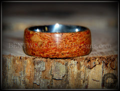 Bentwood Ring - "Figured Red" Mediterranean Oak Burl Wood Ring with Surgical Grade Stainless Steel Comfort Fit Metal Core handcrafted bentwood wooden rings wood wedding ring engagement