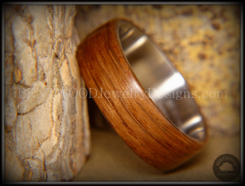 Bentwood Ring - "Ancient" 6000 Year Old Light Bog Oak on Titanium Core *** Limited Supply ***
