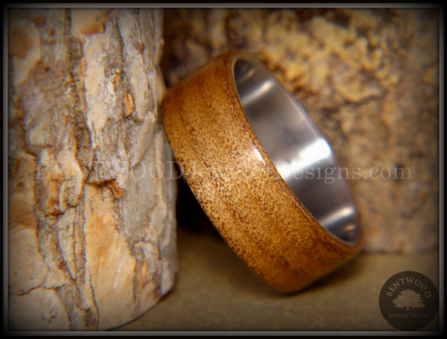 Bentwood Ring - "Preserved" Ancient Kauri on Titanium Core handcrafted bentwood wooden rings wood wedding ring engagement