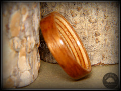 Bentwood Ring - Etimoe and Birch Boat Deck Ply Core handcrafted bentwood wooden rings wood wedding ring engagement