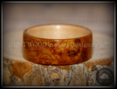 Bentwood Ring - Golden Amboyna Burl with Canadian Maple Liner handcrafted bentwood wooden rings wood wedding ring engagement