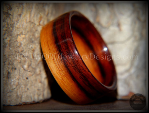Bentwood Ring - Striped Kingwood Classic Handcrafted Durable and Unique Wood Ring