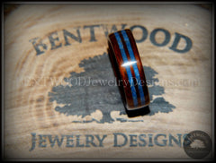 Bentwood Ring - Kingwood Wooden Ring with Double Blue Lapis Inlay handcrafted bentwood wooden rings wood wedding ring engagement