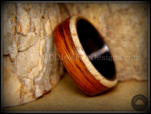 Bentwood Ring - "Beaches Edge" Rosewood Sand Inlay Carbon Fiber Core