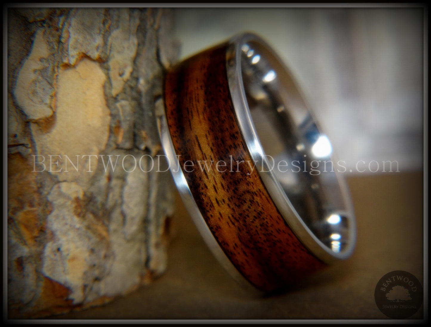Bentwood Ring - E. Indian Rosewood Wood Ring with Surgical Grade Stainless Steel Comfort Fit Metal Core handcrafted bentwood wooden rings wood wedding ring engagement