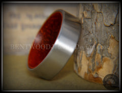 Bentwood Ring - Padauk Core Ring and Surgical Grade Hypo-Allergenic Stainless Steel Exterior handcrafted bentwood wooden rings wood wedding ring engagement