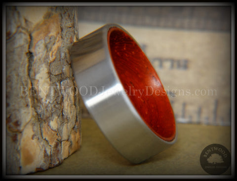 Bentwood Ring - Padauk Core Ring and Surgical Grade Hypo-Allergenic Stainless Steel Exterior