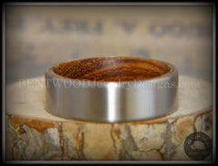 Bentwood Zebrawood Core Ring and Surgical Grade Hypo-Allergenic Stainless Steel Exterior handcrafted bentwood wooden rings wood wedding ring engagement