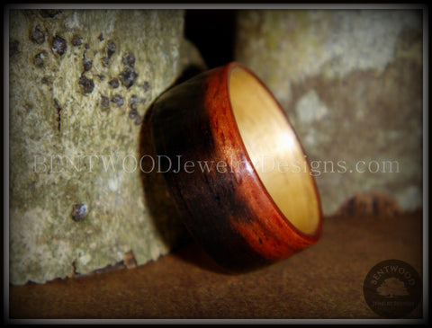 Bentwood Ring - Macassar Ebony Wood Ring (Striped) with Maple Liner using Bentwood Process
