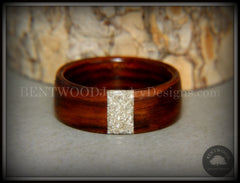 Bentwood Ring - Kingwood Wood Ring and Transverse Silver Glass Inlay handcrafted bentwood wooden rings wood wedding ring engagement