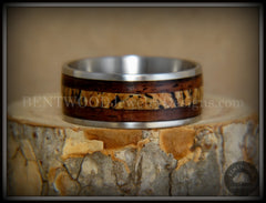 Bentwood Ring - "New Growth" Amazon Rosewood Spalted Maple Inlay Wood Ring on Titanium Steel Comfort Fit Core handcrafted bentwood wooden rings wood wedding ring engagement