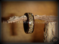 Bentwood Ring - Macassar Ebony Wood Ring with Canadian Beach Sand Inlay handcrafted bentwood wooden rings wood wedding ring engagement