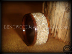 Bentwood Ring - Rosewood Ring with Pulverized Silver Glass Inlay handcrafted bentwood wooden rings wood wedding ring engagement