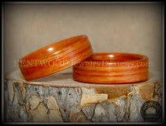 Bentwood Rings Set - "Tennessee Tulip Pair" Classic Tulipwood handcrafted bentwood wooden rings wood wedding ring engagement