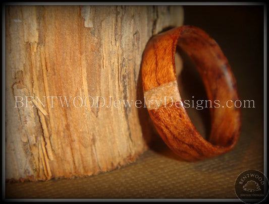 Bentwood Ring - Bubinga Wood and Transverse Sand Inlay Accent handcrafted bentwood wooden rings wood wedding ring engagement