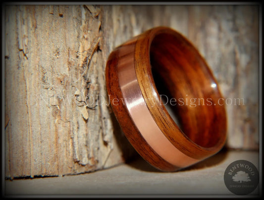 Bentwood Ring - Rosewood with Wide Copper Inlay handcrafted bentwood wooden rings wood wedding ring engagement