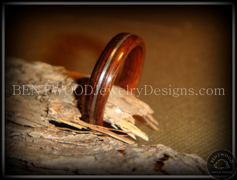 Bentwood Ring - Rosewood Ring Jewelry with Guitar String Inlay