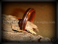 Bentwood Ring - Rosewood Ring Jewelry with Guitar String Inlay handcrafted bentwood wooden rings wood wedding ring engagement