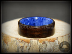 Bentwood Ring - "Ultramarine" Macassar Ebony on Juma Gemstone Marbled Core handcrafted bentwood wooden rings wood wedding ring engagement