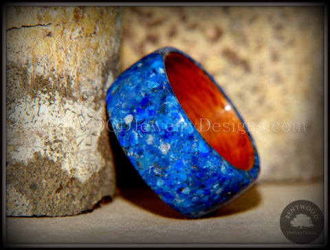 Bentwood Ring - Rosewood Wooden Ring with Blue Lapis Inlay