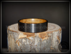 Bentwood Ring - "Rugged & Refined" Whiskey Oak and Tungsten Carbide Gunmetal Gray handcrafted bentwood wooden rings wood wedding ring engagement