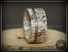 Bentwood Ring - "Nature's Melody" Antler and Guitar String Inlay handcrafted bentwood wooden rings wood wedding ring engagement