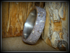 Bentwood Ring - "Remembrance" Cremation Ashes and Charoite on Titanium Core handcrafted bentwood wooden rings wood wedding ring engagement
