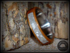 Bentwood Ring - "Pillar" Light Koa Wood Cremation Ash Inlay Titanium Core handcrafted bentwood wooden rings wood wedding ring engagement