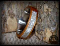 Bentwood Ring - "Pillar" Light Koa Wood Cremation Ash Inlay Titanium Core handcrafted bentwood wooden rings wood wedding ring engagement