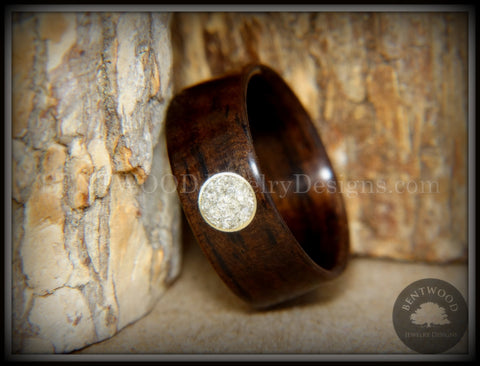 Bentwood Ring - Macassar Ebony with Brass & Glass Circle Inlay