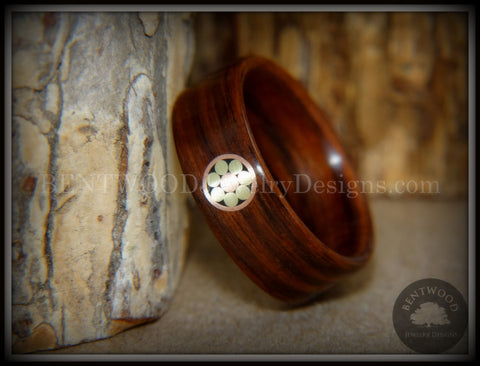Bentwood Ring - "Metal Mosaic II" Kingwood Ring with Copper/Brass Pattern Inlay