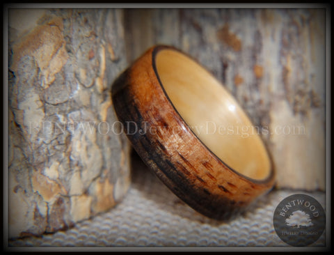 Bentwood Ring - Macassar Ebony Wood Ring (Striped) with Birch Liner using Bentwood Process