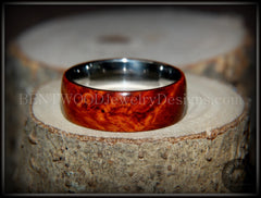 Bentwood Ring - "Rarity" Amboyna Burl Wood Ring with Titanium Steel Comfort Fit Metal Core handcrafted bentwood wooden rings wood wedding ring engagement