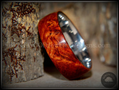 Bentwood Ring - "Rarity" Amboyna Burl Wood Ring with Titanium Steel Comfort Fit Metal Core handcrafted bentwood wooden rings wood wedding ring engagement