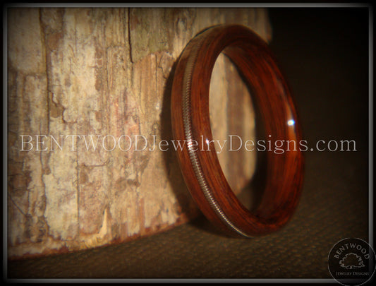 Bentwood Ring - "Electric" Rosewood Wood Ring with Guitar String Inlay handcrafted bentwood wooden rings wood wedding ring engagement