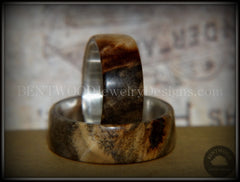Bentwood Rings Set - "Midwest" Buckeye Burl on Silver Core Classic Wood Ring Bands handcrafted bentwood wooden rings wood wedding ring engagement