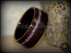 Bentwood Ring - Macassar Ebony Wood Ring with Silver Amethyst Glass Inlay handcrafted bentwood wooden rings wood wedding ring engagement