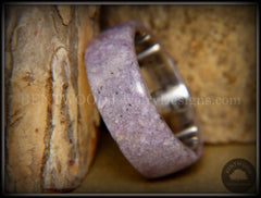 Bentwood Ring - "The Dreamer" Charoite Stone with Titanium Steel Comfort Fit Metal Core handcrafted bentwood wooden rings wood wedding ring engagement