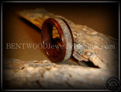 Bentwood Ring - Rosewood Wood Ring with Light Sand Inlay handcrafted bentwood wooden rings wood wedding ring engagement