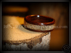 Bentwood Ring - Rosewood Wood Ring with Light Sand Inlay handcrafted bentwood wooden rings wood wedding ring engagement