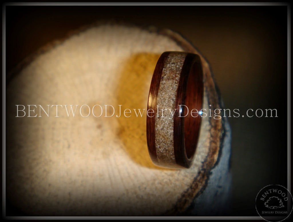 Bentwood Ring - Rosewood Wood Ring with Light Sand Inlay - Bentwood ...
