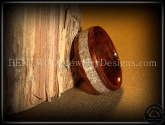 Bentwood Ring - Rosewood Wood Ring with Light Sand Inlay handcrafted bentwood wooden rings wood wedding ring engagement