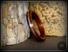 Bentwood Ring - "Heavy Electric" Cocobolo Ring with Thick Silver Guitar String Inlay handcrafted bentwood wooden rings wood wedding ring engagement