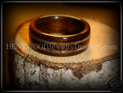 Bentwood Ring - Macassar Ebony Wood Ring with Double Sand Inlay handcrafted bentwood wooden rings wood wedding ring engagement