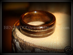 Bentwood Ring - Macassar Ebony Wood Ring with Double Sand Inlay handcrafted bentwood wooden rings wood wedding ring engagement