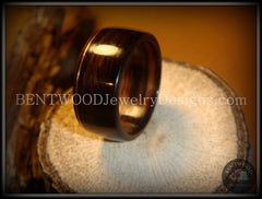 Bentwood Ring - Macassar Ebony Wood Ring with Copper Inlay handcrafted bentwood wooden rings wood wedding ring engagement