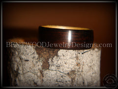 Bentwood Ring - Macassar Ebony Wood Ring (Dark) with Birch Liner handcrafted bentwood wooden rings wood wedding ring engagement