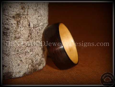 Bentwood Ring - Macassar Ebony Wood Ring (Dark) with Birch Liner